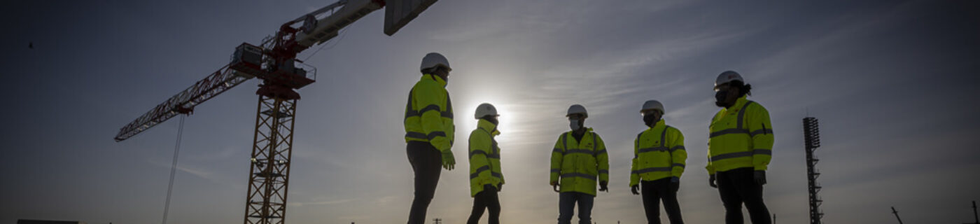 Mercury staff members at a construction site