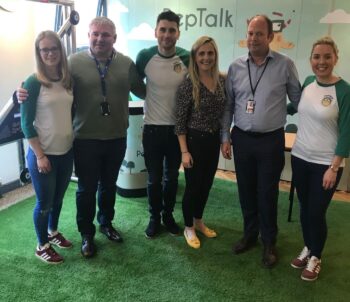 Photographed above: Ailis McSweeney, Chief of Client Success, Peptalk; Mick O’Connor, Quality, Environmental, Health & Safety Manager, Mercury; Bernard Brogan, Dublin GAA & Co-Founder of PepTalk; Joanne Cluxton, Group HR Manager at Mercury, Rickie Rogers, Chief Operations Officer at Mercury and Michelle Fogarty, Co-Founder of PepTalk on Workplace Wellbeing Day 2019