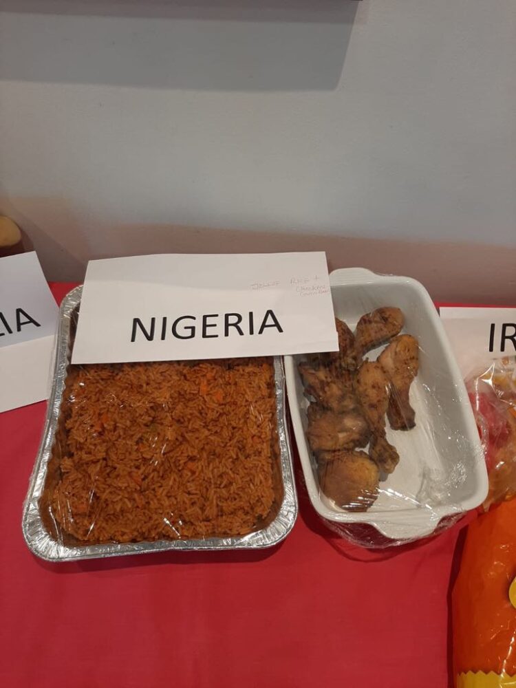 A sample of some of the Nigeria cuisine on offer at head office.