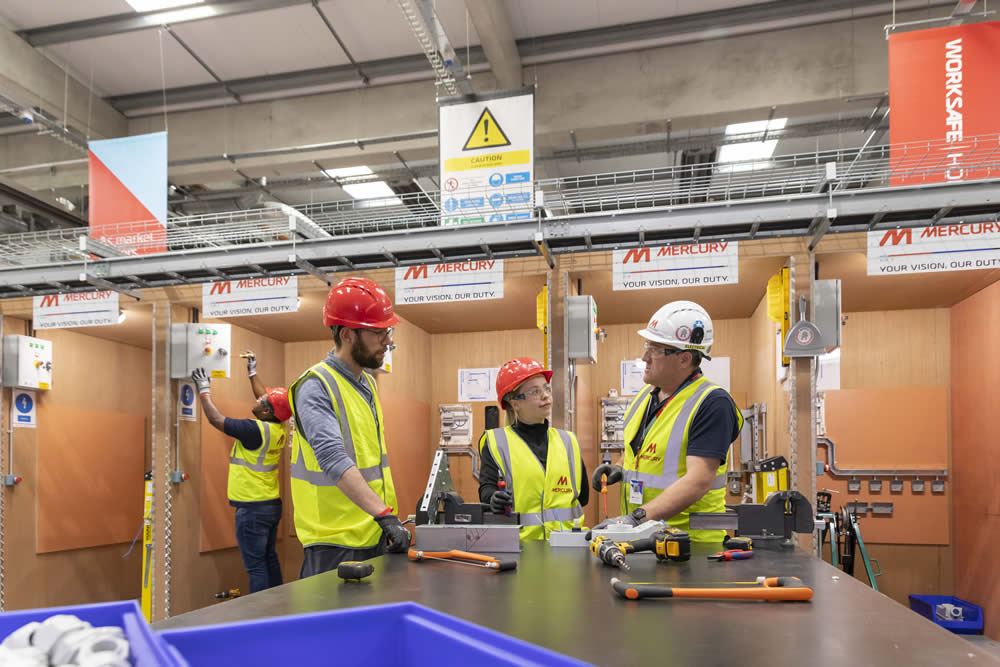 James Donohoe (left) pictured at Mercury's Apprentice Development Centre.