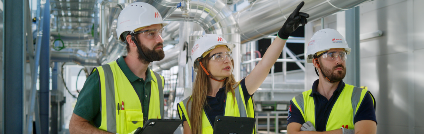 Mercury team members at a facility